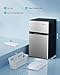 EUHOMY Mini Fridge with Freezer, 3.2 Cu.Ft Mini Refrigerator fridge, 2 door For Bedroom/Dorm/Office/Apartment - Food Storage or Cooling drinks, Silver