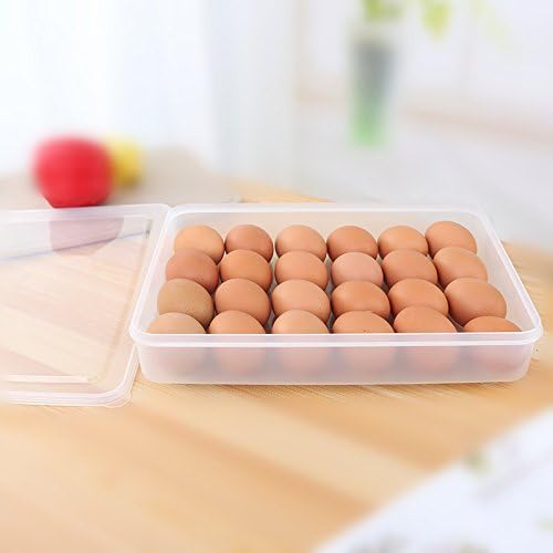 Boseen Egg Holder for Refrigerator, Deviled Egg Containers Large Plastic Egg Tray Carrier for Fridge Kitchen Egg Storage Compact Stackable Durable Clear with Lid Fits 48 Eggs 2 Pack