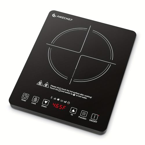 Cocina de inducción 1800W con control táctil y temporizador