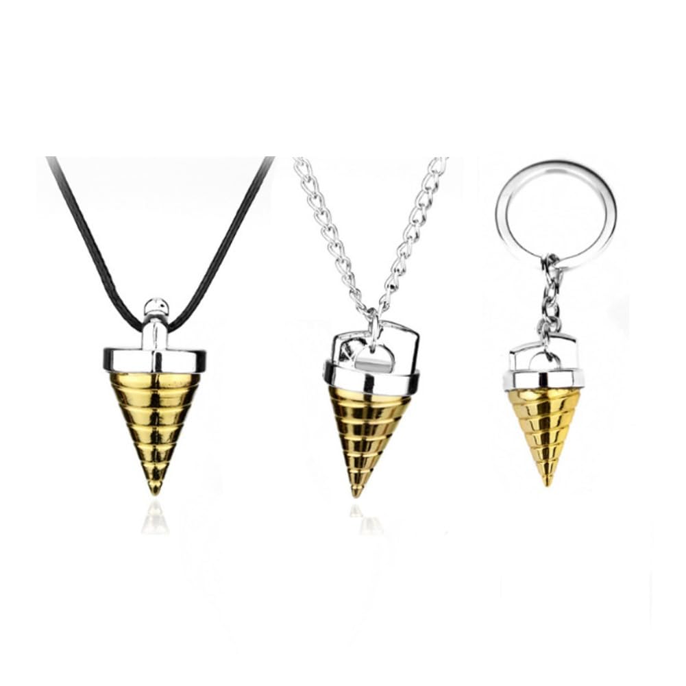 MayDee Tengens Keychain Necklace 3pcs Set, GurrenLagann Pendant Keyring, Anime Figure Simon Cosplay Accessories