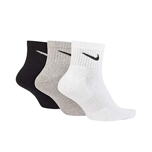 Kit 3 Meias Nike Cano Medio Everyday Branco/preto/cinza