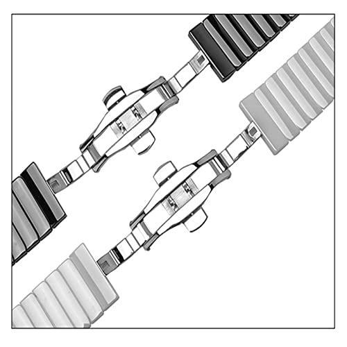Bracelet montre céramique noir blanc interchangeable 18mm 20mm - 3