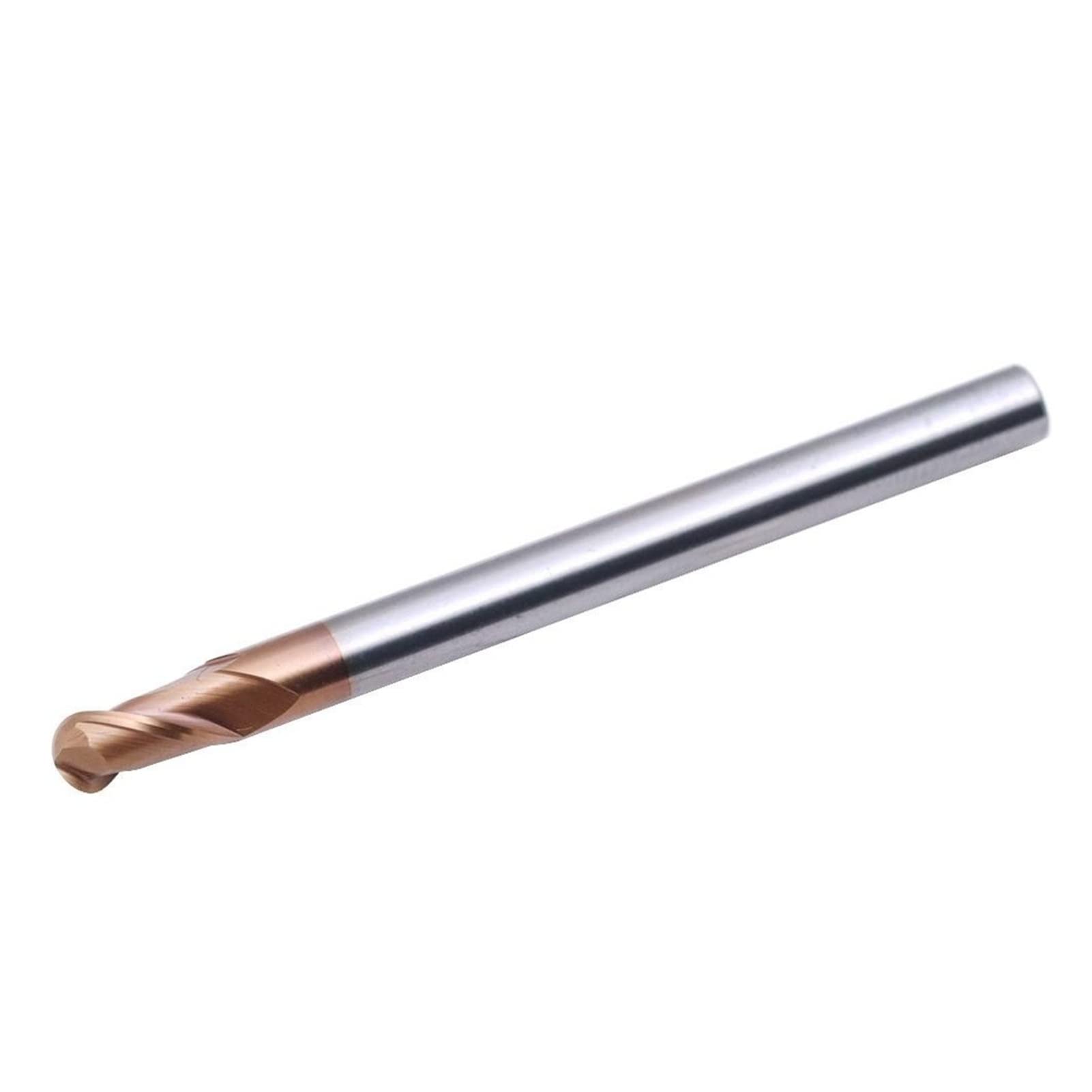 1 Fresa de Punta esférica de 2 Flautas, alargadora de Punta esférica, Corte HRC60 de 4 mm y 5 mm, fresado de Acero de tungsteno, Fresa helicoidal.(R2.5x5Dx75L)