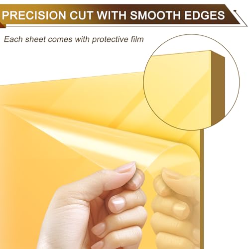 Image of Gold Acrylic Mirror Sheet 11.8 inch x 11.8 inch x 1 /8 inch (2.8mm), 2 Pack ALCCIFI Reflective Plexiglass Mirror Panel for Crafts, DIY Projects, Signage & Decor - Laser Cutting & Engraving Friendly