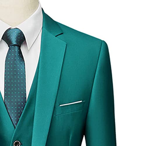 Men's Formal 3 Piece Suit Set 1 Button Slim Wedding Tuxedos Suits Lapel Stylish Business Party Blazer Vest Pants3
