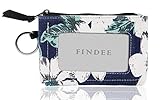 Iconic Zip ID Case Wallet/Coin Purse with Id Window - Signature Cotton (Blue flower Pattern)