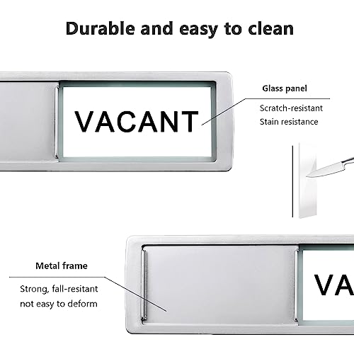 Image of Vacant In Use Door Sign,Vacant Occupied Sign for Home Office Restroom Conference Hotels Hospital, Slider Door Indicator Tells Whether Room Vacant or In Use, 7'' x 2'' - Black&White