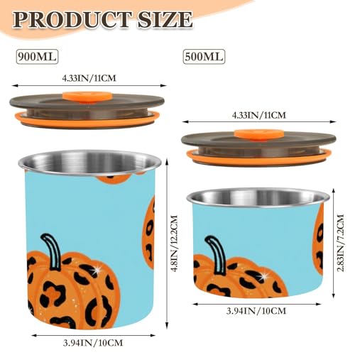 Contenedor de café acero inoxidable diseño Blue Leopard Pumpkin miniatura 3