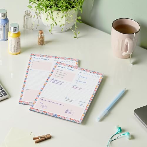 Image of SOLO 80 GSM Tear-Off Daily Planner with 50 Undated Sheets, Organiser to Track Productivity & Helps to Schedule Your Day, Manage To-Do List, Goals & Budget Tracker, Ideal for Office, Home & School