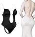 MASHAN Donna Backless Profondo Scollo a V Body Strapless Shapewear Body Shaping Bodysuit Miederslip Riposo Addominale Vie Vita Modellante (01#Black, M)