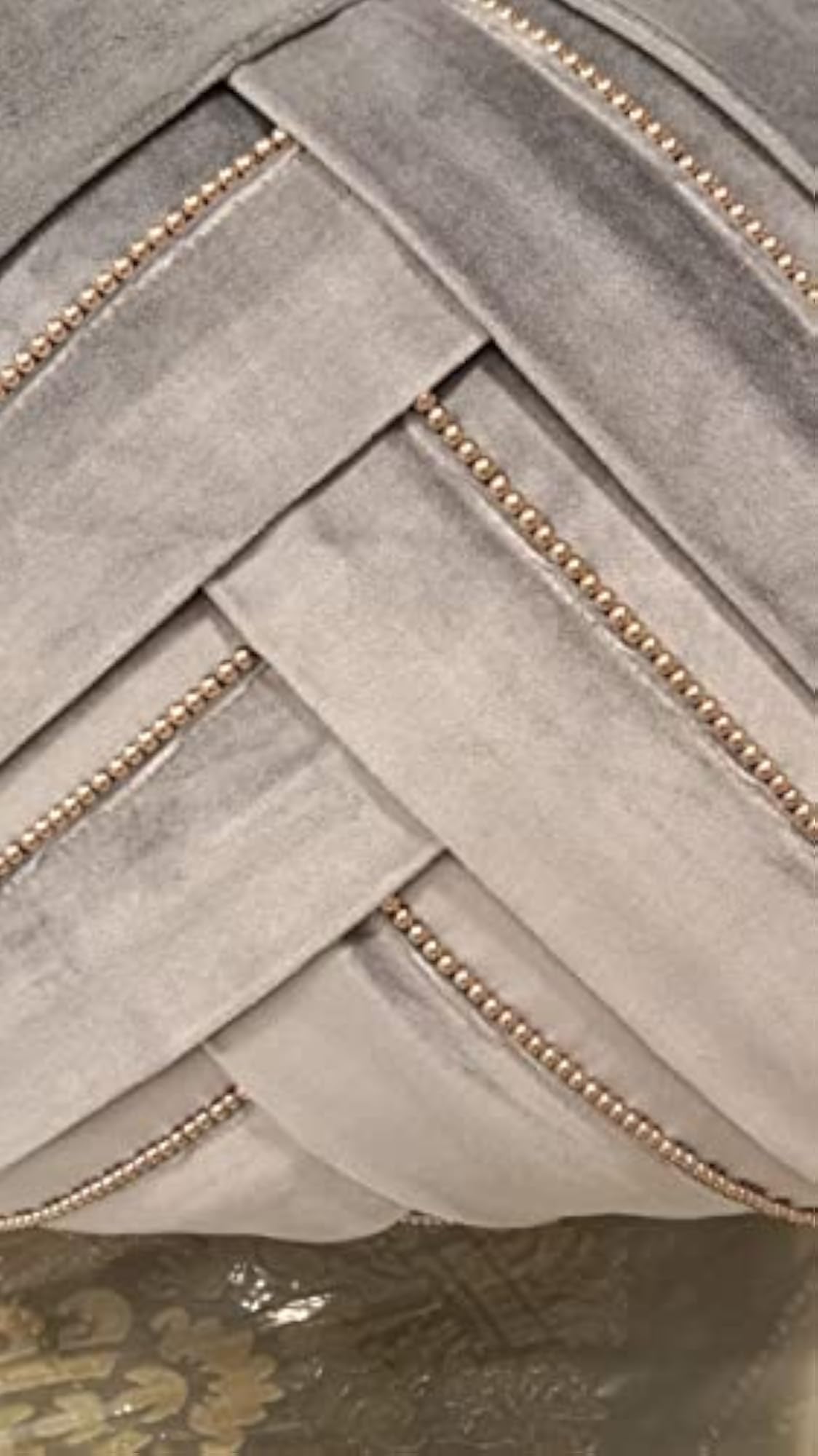 Velvet Beaded Cushion Covers, Silver