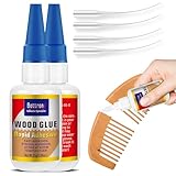 2-Pack Clear Wood Glue, Fast Drying Wood Glue for Furniture Heavy Duty, Woodworking, Waterproof Strong Adhesive for DIY Crafts, Flooring | Strong Bond for Hardwood, Softwood & MDF
