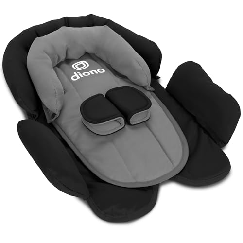 Image of Diono Cuddle Soft 2-in-1 Head Support, Comforting Head and Body Support for Babies, Converts depending on Infants Size, Black Storm