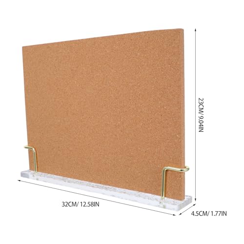 Tableau d'affichage en liège avec support acrylique transparent stable