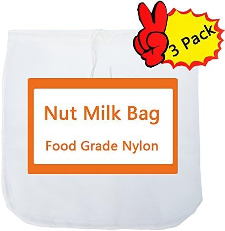 3 Pack - Nut Milk Bag - 12"x12"-BPA-Free Food Grade Nylon Materilas, Reusable Almond Bag-Cold Brew Coffee Bag-Tea Bag