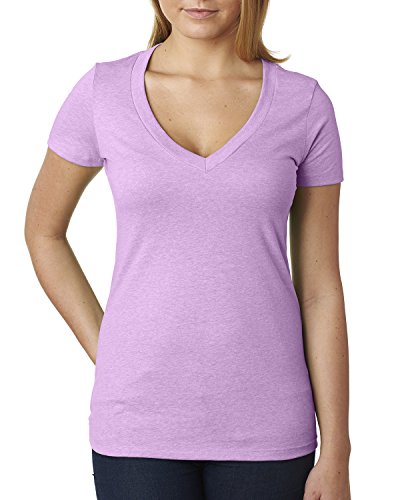 Next Level Ladies' CVC Deep V M LILAC