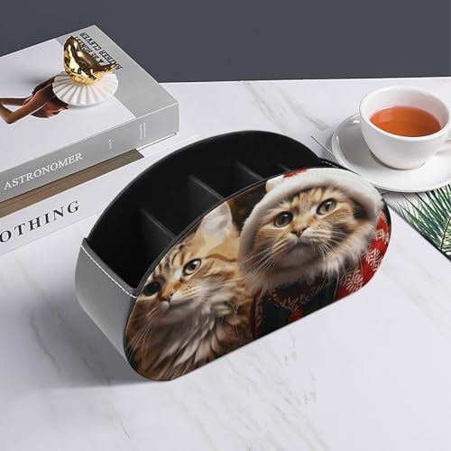 Rangement de télécommande en cuir synthétique haut de gamme avec compartiments soignés