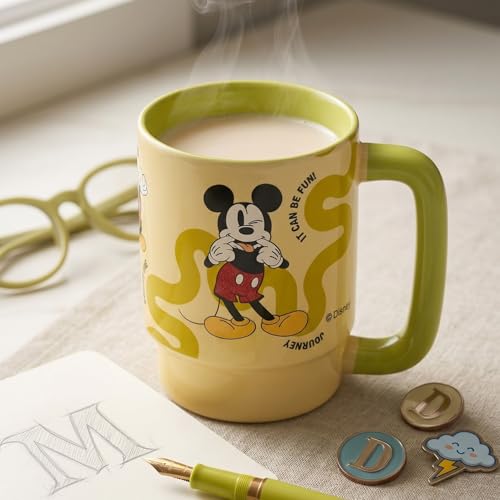 Image of Clay Craft - Official Mickey Mouse Print, Fine Ceramic Coffee Mug, 500 Ml | Cartoon Character Gift Mug for Kids & Adults | Microwave & Dishwasher Safe | Disney Licensed