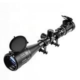 KASENTE Rifle Scopes 6-24x50 AO Red and Green Illuminated Long Range Gun Scope for Hunting with Scope Rings