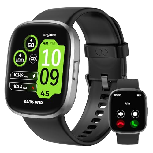 anyloop Smart Watch for Men Women(Answer/Make Call), 1.83″ HD Fitness Watch with Heart Rate Blood Oxygen Sleep Monitor, IP68 Waterproof 100 Sports Modes Smartwatch for Android iOS