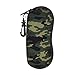 SKETVNHR Hexagon Camouflage Glasses Case Soft Portable Eyeglass Case with Belt Clip Zipper Travel Sunglasses Bag