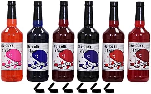 Snow Cone & Shave Ice Syrup-Ready To Use-Six Quart Assortment