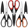 iBayam 3-Pack 8.5″Kitchen Scissors All Purpose Heavy Duty with Protective Sheath, Soft Grip Comfort Handle, Dishwasher Safe Kitchen Utensils Gadgets Set, Stainless Cooking Meat Poultry Food Shears