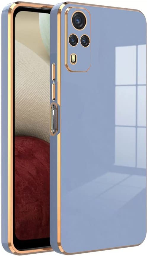 KARWAN®️ Luxury 6D Chrome Back Cover Case Compatible for Vivo Y51 |Slim Shockproof Soft TPU | Raised Lips Protection | Camera Protection | Stylish Back Case and Cover | -Blue