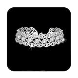 JAKAWIN Rhinestone Choker Necklace Jewelry Adjustable Collar Necklaces Silver Chokers for Women and Girls NK126 (Silver)