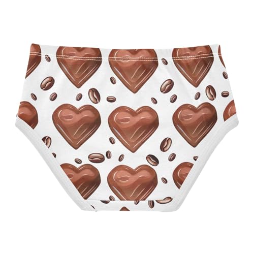 Print Toddler Underwear Custom 2t Cotton Cute Panties Girl Brown Heart Chocolates White Briefs Girls Undies2