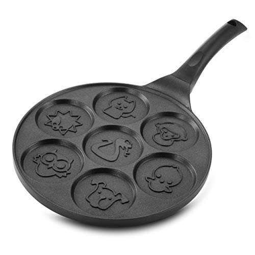 Megachef MC-ANIMALCAKES1 Pan-Fun 7 Animal Design Mini Pancake and Flapjack Maker-Die Cast Aluminum-Cool-to-Touch
