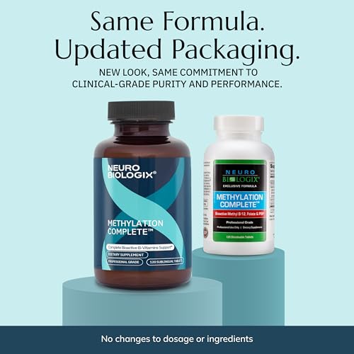 Image of Neurobiologix Methylation Complete, Methylated B Complex with Methylfolate, Vitamin B12 & B6, Daily Energy, Immune & Cellular Health Support for Kids & Adults, Gluten Free, 120 Chewable Tablets