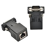  Optimal Shop VGA Extender adaptateur, une boutique Lot de 2 Vga15 broches mâle vers RJ45 adaptateur Extender over Cat5 Cat6 Ethnernet câble (19,8 m/20 m)