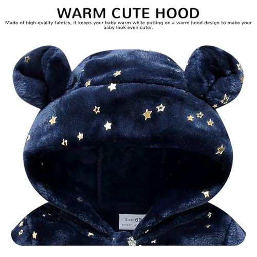 Image of Baby Girl Winter Fleece Coat Toddler Boy Jacket Infant With Hood Warm Outerwear