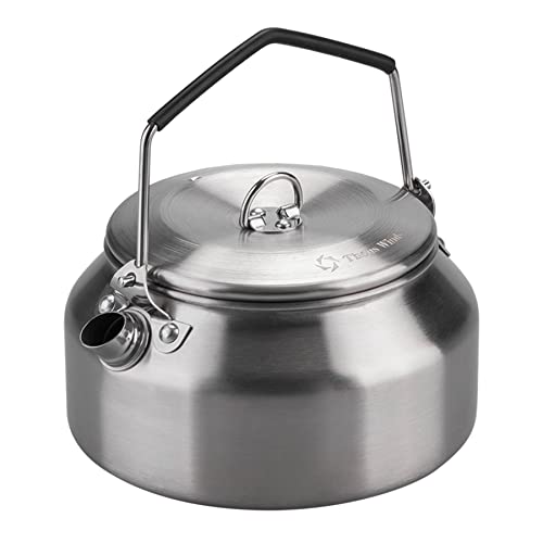 Thous Winds Camping Kettle 1Liter, Camp Tea Coffee Pot Stainless Steel Outdoor Hiking Kettle Pot Lightweight Durable Camping Tea Kettle