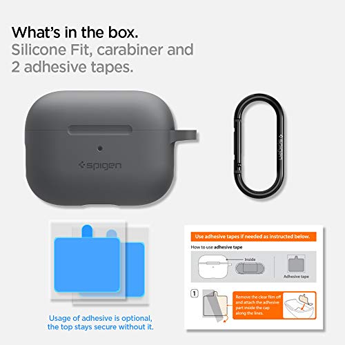 ایگرد | قیمت و خرید Spigen Apple AirPods Pro Kılıf Silicone Fit (Silikon)  Charcoal - ASD00536
