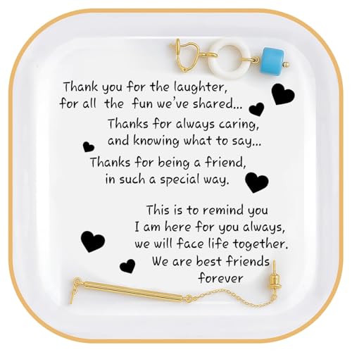 PUDDING CABIN Friend Birthday Gifts for Women,Friendship Thank You Ring Trinket Dish,Going Away Gifts for Friends,Long Distance Gifts for Women Moving Retirement Gifts For Woman