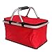 Piknikowa Torba Chłodząca Izolowany Kosz Piknikowy Przenośny Kosz Na Piknik Na Zewnątrz Mocna Rama Aluminiowa Duży Rozmiar Torba Chłodnica Składana Torba Na Zakupy Plecak Piknikowy (Color : Red)