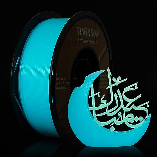 Image of Kingroon Glow in Dark 1.75mm PLA Filament, Fit Most FDM 3D Printers, Dimensional Accuracy + /- 0.03 mm, 1kg Spool(2.2lbs), Luminous PLA 3D Printer Filament - Sky Blue