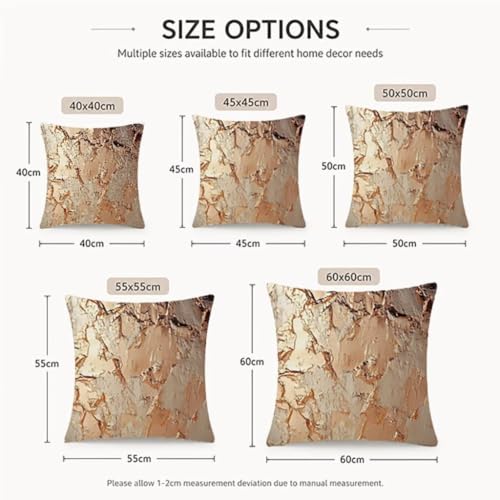 Coussin extérieur imperméable 55x55cm lin abstrait lot de 2 or - 8