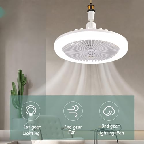 ライト付き寝室用シーリングファン – ミニ LED 冷却ファン、照明 |子供部屋のためのリビングスペースモダンな薄型フラッシュマウント器具静かなモーターリモコン調節可能な明るさ空気 [3]