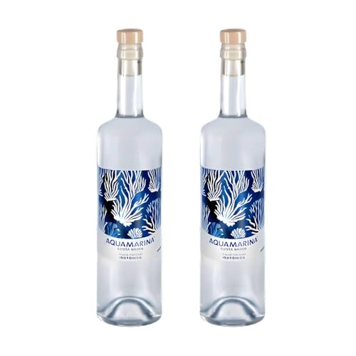 AQUAMARINA COSTA BRAVA - Agua de Mar ISOTÓNICA - botella de 750ml 100% Natural, Sin aditivos, Rica en Minerales, Microfiltrada en frío | Ideal para beber y cocinar (2 Botellas 750 ml)