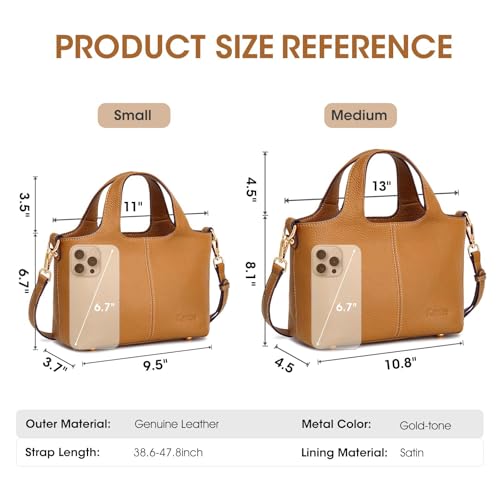 Bolso pequeño de cuero Kattee para mujer con asa superior miniatura 4