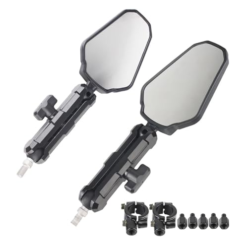 Espejos universales para motocicleta con sistema plegable antirotura y ajuste angular libre