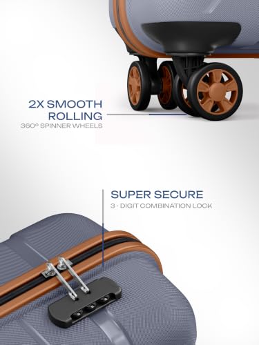 Image of Safari Broadway 8 Wheels 55cm Cabin Size Trolley Bag, Hard Case Polypropylene, 360 Degree Wheeling Carry-on Luggage for Men & Women, Suitcase for Travel, Trolley Bags for Travel, Flintstone