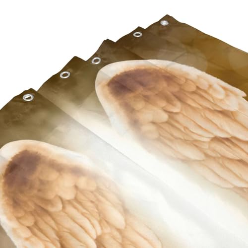 Rideau de douche polyester ailes d'ange 183x183 cm avec 12 oeillets