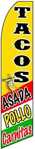 TACOS ASADA POLLO CARNITAS Flag (Mount and Poles are Not Included) (2)