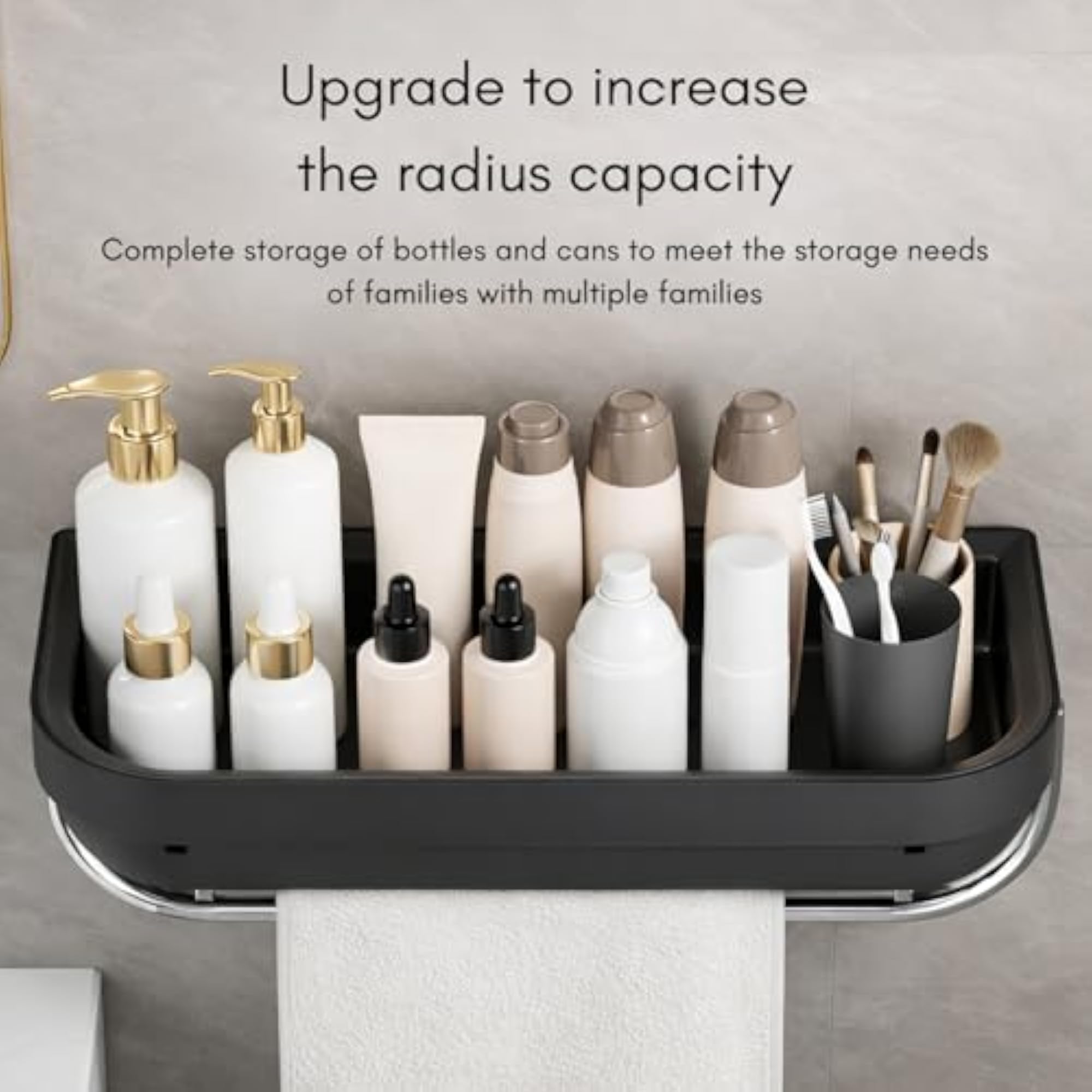 Self Adhesive Luxury Bathroom Shelf, Cream