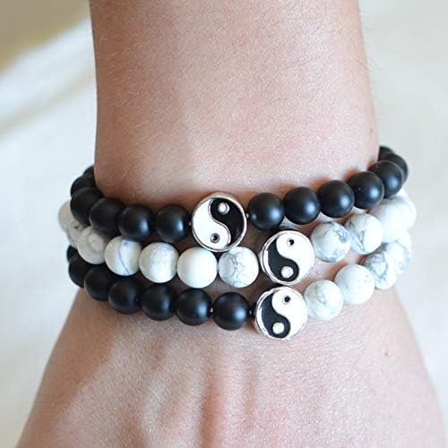 Yin Yang Bracelet, Friendship Bracelet for 3, Tai Chi Gifts, Matching Yin Yang Beaded Bracelet - Image 4