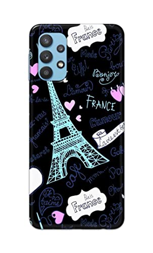 Image of PRINTFIDAA Lovers Famous Place Eiffel Tower in Paris Printed Designer Hard Back Case Cover for Samsung Galaxy A32 -(SS) MVN1003